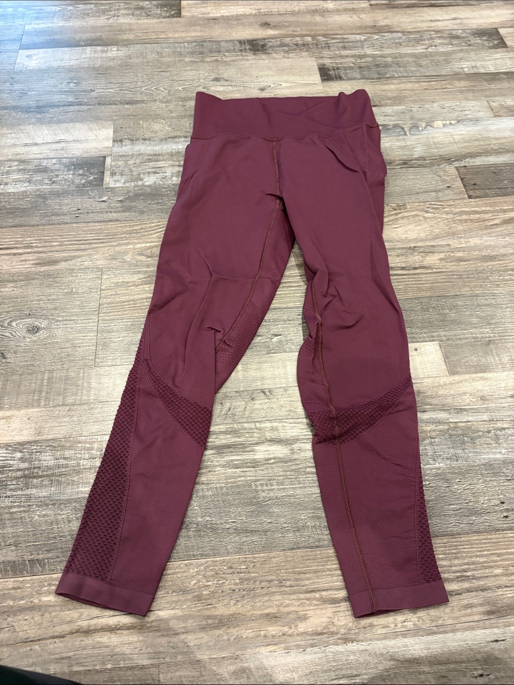 all in motion Burgundy Mesh-Accent High Waist Leggings